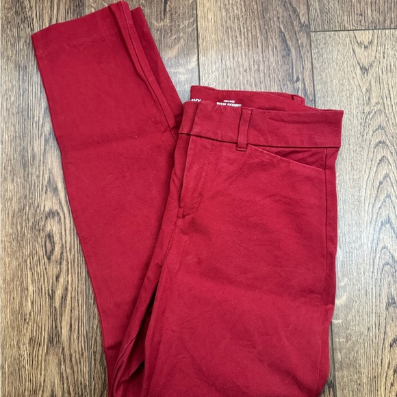 Old Navy Pants - Old Navy Pixie Pants Women's 2 Red Skinny Statement Color Business Casual